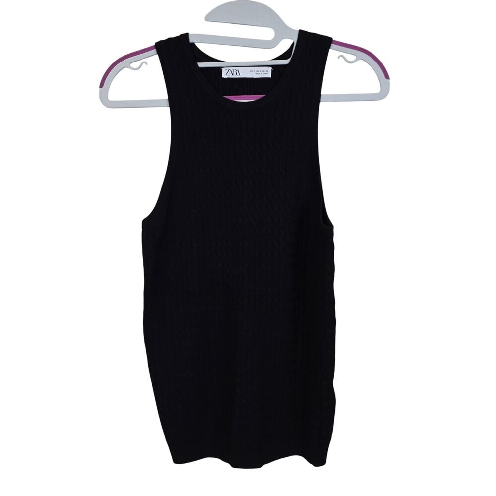 Women's Zara Black Sleeveless Sweater Tank | Size Small